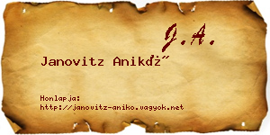 Janovitz Anikó névjegykártya